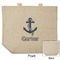 Anchors & Waves Reusable Cotton Grocery Bag - Front & Back View
