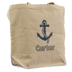 Anchors & Waves Reusable Cotton Grocery Bag (Personalized)