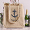 Anchors & Waves Reusable Cotton Grocery Bag - In Context