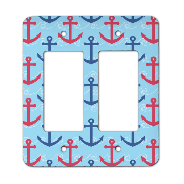 Custom Anchors & Waves Rocker Style Light Switch Cover - Two Switch
