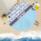 Anchors & Waves Round Beach Towel Lifestyle