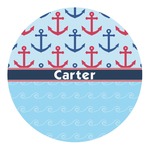 Anchors & Waves Round Decal - Small (Personalized)