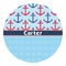 Anchors & Waves Round Decal