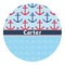 Anchors & Waves Round Decal - XLarge (Personalized)