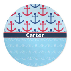 Anchors & Waves 5' Round Indoor Area Rug (Personalized)