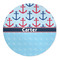Anchors & Waves Round Indoor Rug - Front/Main
