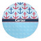 Anchors & Waves 5' Round Indoor Area Rug (Personalized)