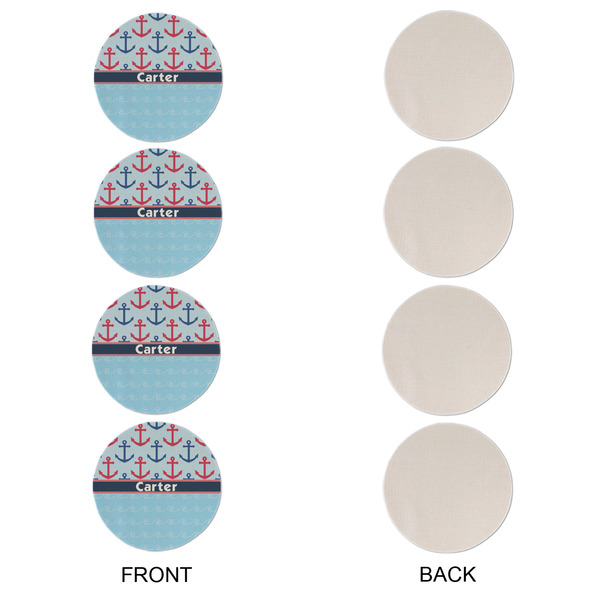 Anchors & Waves Round Linen Placemats - APPROVAL Set of 4 (single sided)
