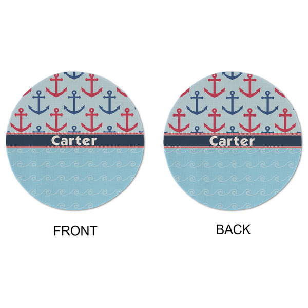 Anchors & Waves Round Linen Placemats - APPROVAL (double sided)