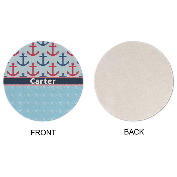 Anchors & Waves Round Linen Placemats - APPROVAL (single sided)