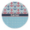Anchors & Waves Round Linen Placemat (Personalized)