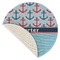 Anchors & Waves Round Linen Placemats - Front (folded corner single sided)