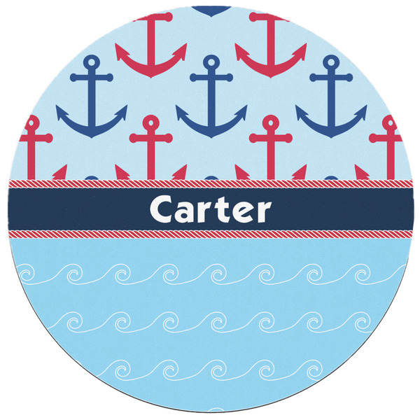 Anchors & Waves Round Mousepad - APPROVAL