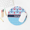 Anchors & Waves Round Mousepad - LIFESTYLE 2