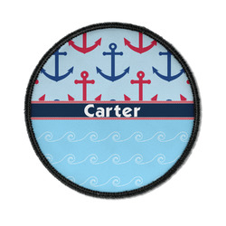 Anchors & Waves Iron On Round Patch w/ Name or Text