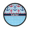 Anchors & Waves Iron On Round Patch w/ Name or Text