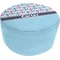 Anchors & Waves Round Pouf Ottoman (Top)
