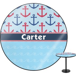 Anchors & Waves Round Table - 24" (Personalized)