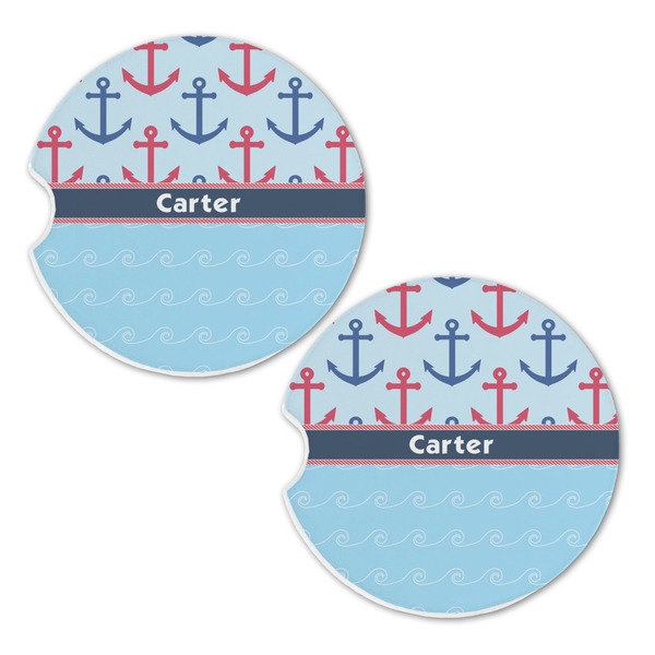Anchors & Waves Sandstone Car Coasters - Set of 2