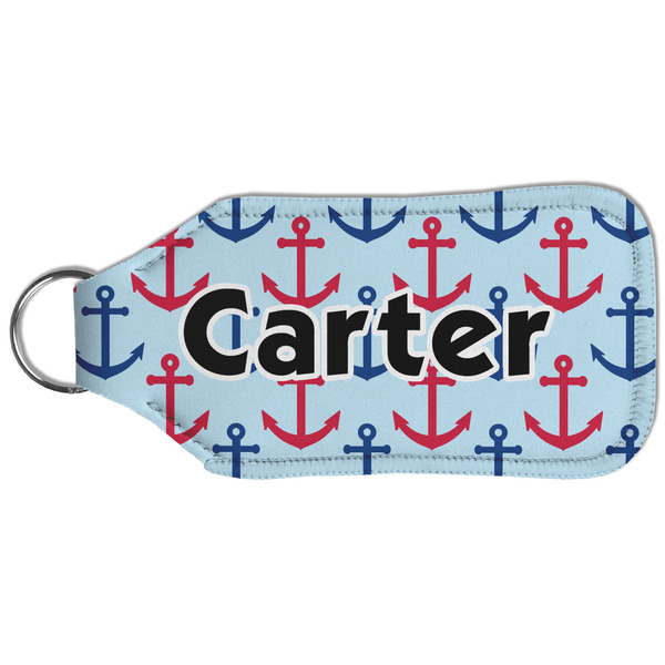 Anchors & Waves Sanitizer Holder Keychain - Large (Back)