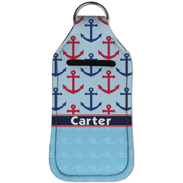 Anchors & Waves Sanitizer Holder Keychain - Large (Front)