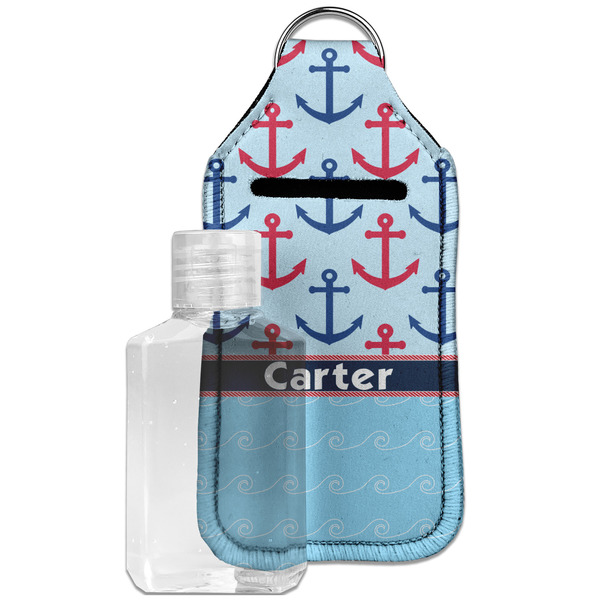 Custom Anchors & Waves Hand Sanitizer & Keychain Holder - Large (Personalized)