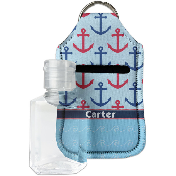 Custom Anchors & Waves Hand Sanitizer & Keychain Holder - Small (Personalized)