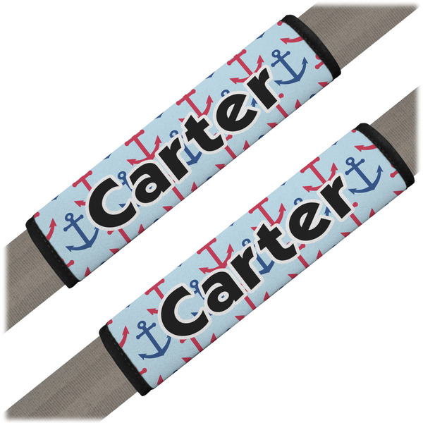 Custom Anchors & Waves Seat Belt Covers (Set of 2) (Personalized)