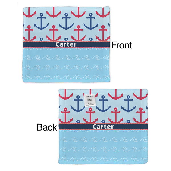 Anchors & Waves Security Blanket - Front & Back View