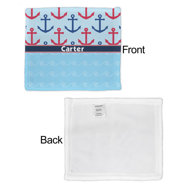Anchors & Waves Security Blanket - Front & White Back View