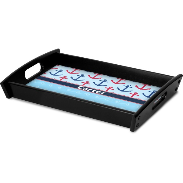 Anchors & Waves Serving Tray Black - Corner