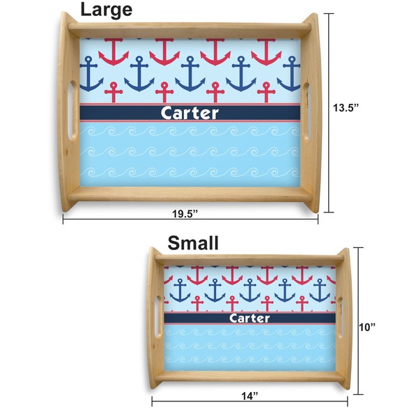 Anchors & Waves Serving Tray Wood Sizes