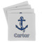 Anchors & Waves Absorbent Stone Coasters - Set of 4 (Personalized)