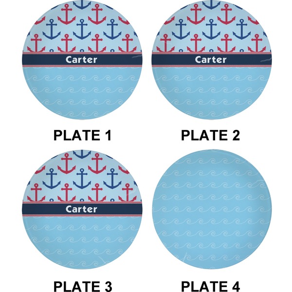 Anchors & Waves Set of Appetizer / Dessert Plates (Approval)