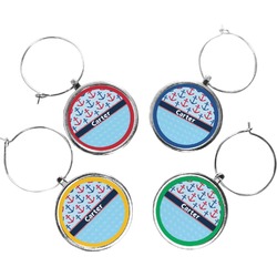 Anchors & Waves Wine Charms (Set of 4) (Personalized)