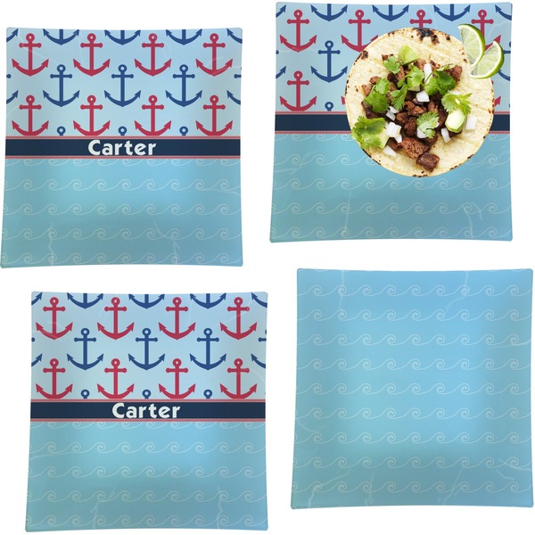 Anchors & Waves Set of Square Dinner Plates