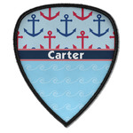 Anchors & Waves Iron on Shield Patch A w/ Name or Text