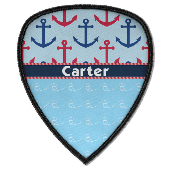 Custom Anchors & Waves Iron on Shield Patch A w/ Name or Text