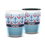 Anchors & Waves Ceramic Shot Glass - 1.5 oz (Personalized)