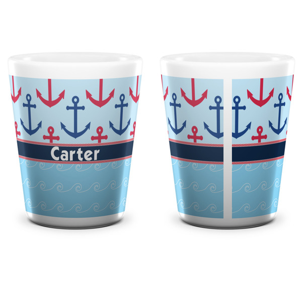 Anchors & Waves Shot Glass - White - APPROVAL