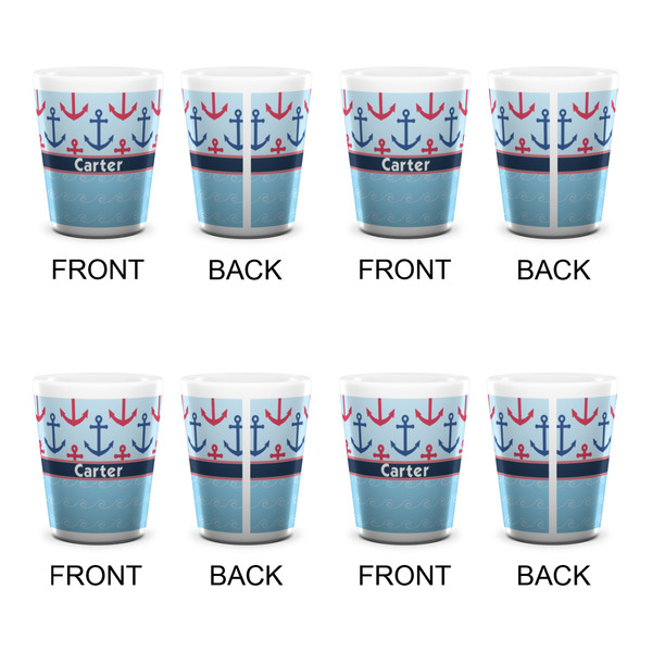Anchors & Waves Shot Glass - White - Set of 4 - APPROVAL