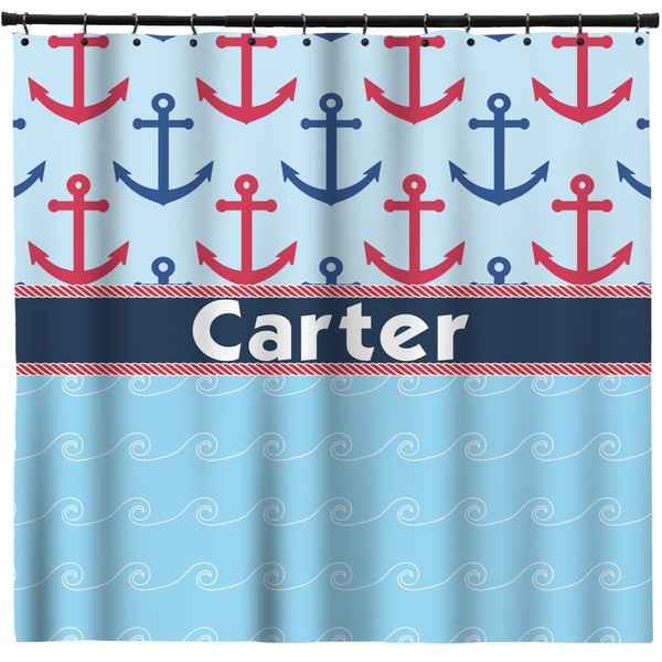 Custom Anchors & Waves Shower Curtain - 71" x 74" (Personalized)