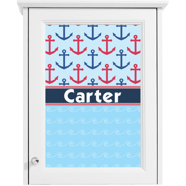 Anchors & Waves Single White Cabinet Decal