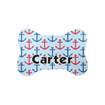 Anchors & Waves Bone Shaped Dog Food Mat (Small) (Personalized)
