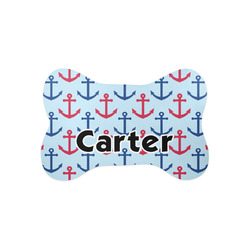 Anchors & Waves Bone Shaped Dog Food Mat (Small) (Personalized)