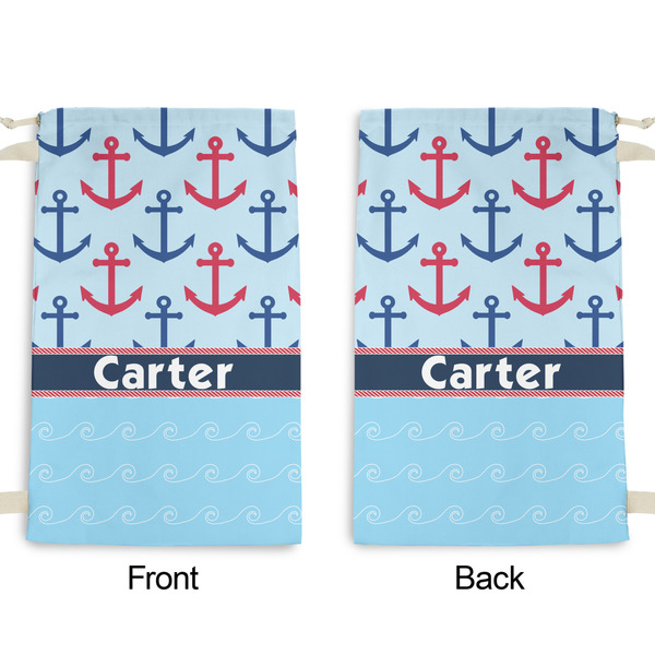 Anchors & Waves Small Laundry Bag - Front & Back View