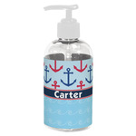 Anchors & Waves Plastic Soap / Lotion Dispenser (8 oz - Small - White) (Personalized)