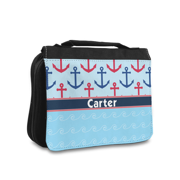 Custom Anchors & Waves Toiletry Bag - Small (Personalized)