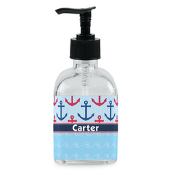 Anchors & Waves Glass Soap & Lotion Bottle - Single Bottle (Personalized)