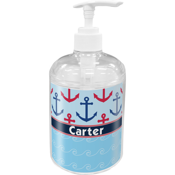 Custom Anchors & Waves Acrylic Soap & Lotion Bottle (Personalized)